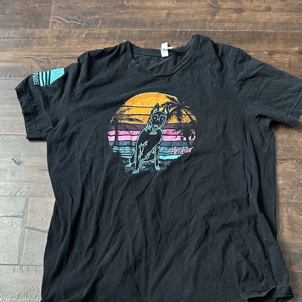 Bella Canvas Black Tee with Sunset Graphic #A24